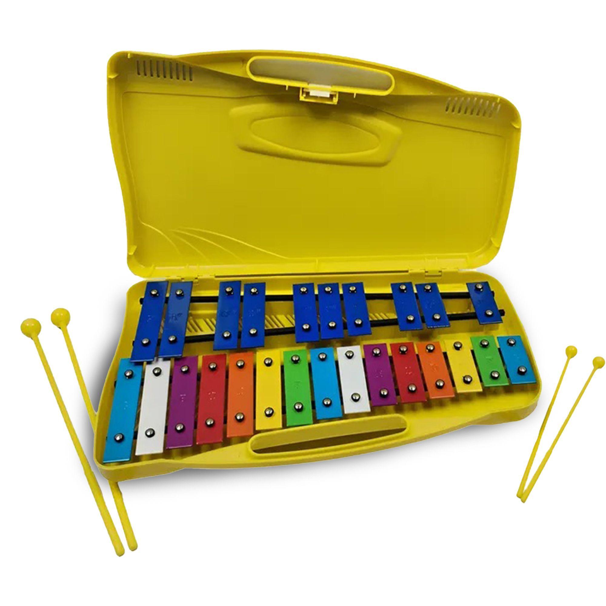 Metalófono Malik 25 Notas Cromático Profesional Amarillo-4