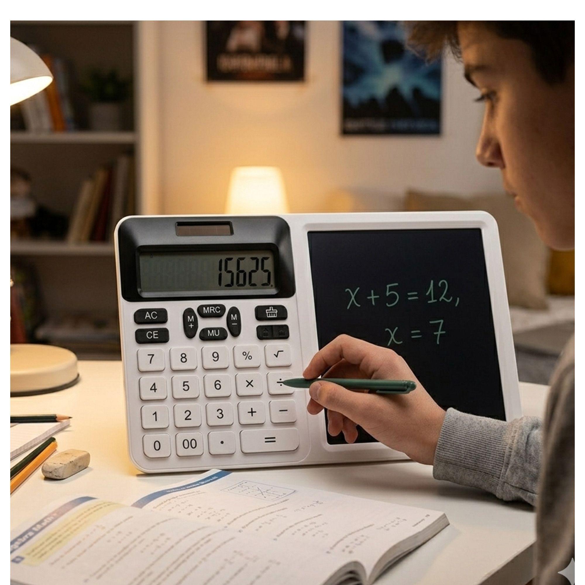 Calculadora de Escritorio 12 Dígitos con Pizarra LCD y Lápiz 2en1-2