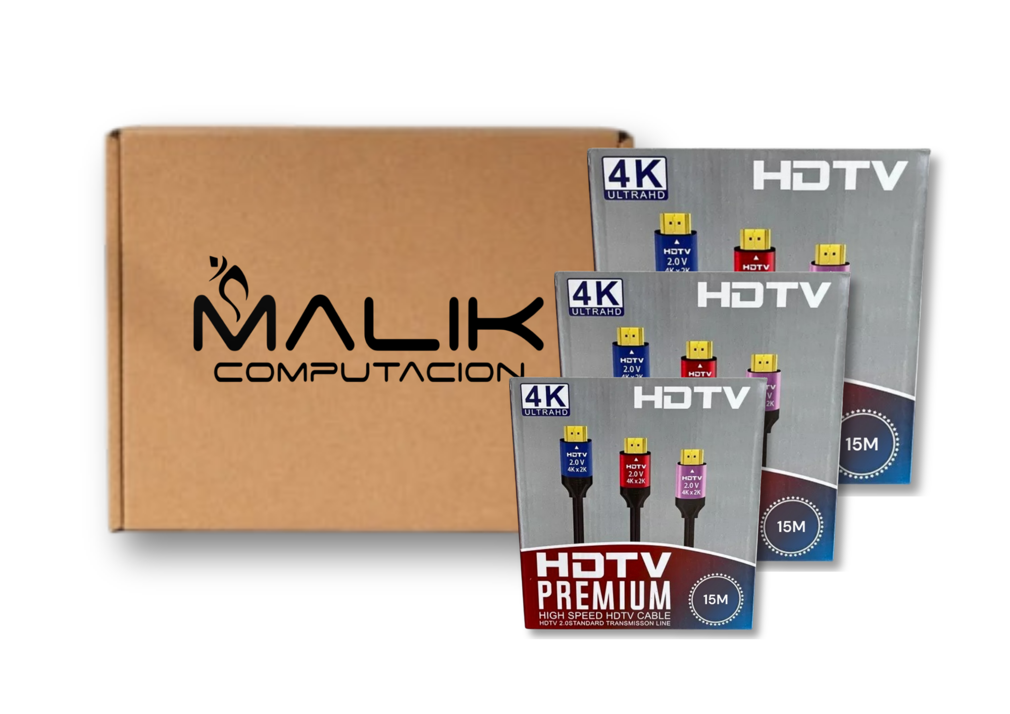 Cable Hdmi 4K Uhd V2.0 120hz 2160p De Alta Velocidad 15mt Pack 3-2
