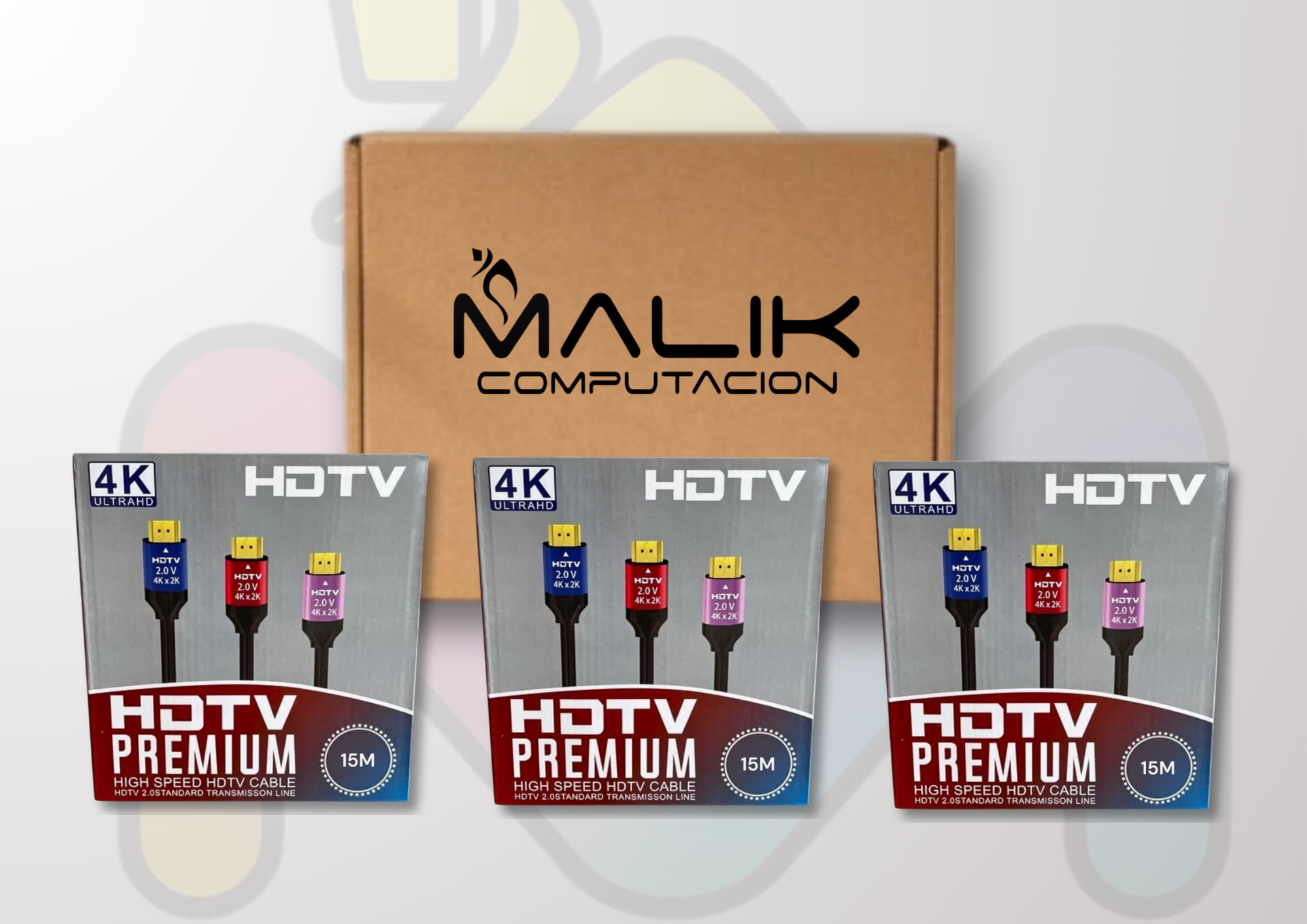 Cable Hdmi 4K Uhd V2.0 120hz 2160p De Alta Velocidad 15mt Pack 3-3