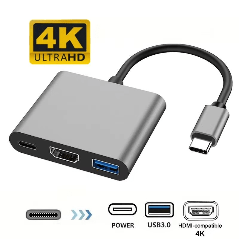 Adaptador Usb 3 En 1 Type Tipo C A Hdmi / Usb 3.0 / Tipo C 9175-2