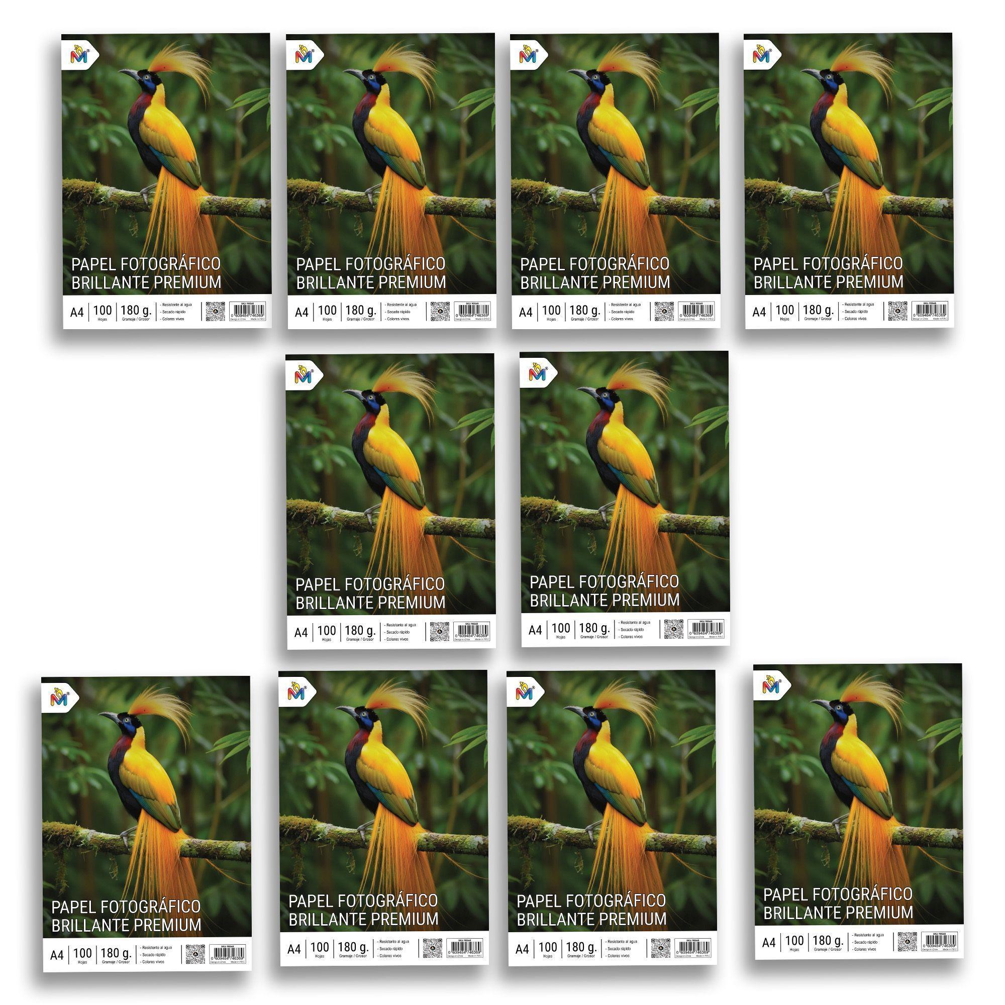 Combo 10 Papel Fotográfico Brillante A4 180gr Inkjet-3