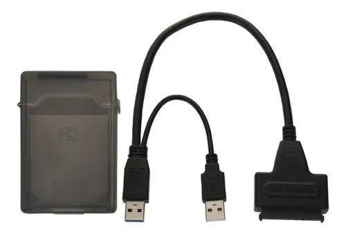 ADAPTADOR USB 3.0 A SAATA 2.5 CON DOBLE USB Y CAJA-0