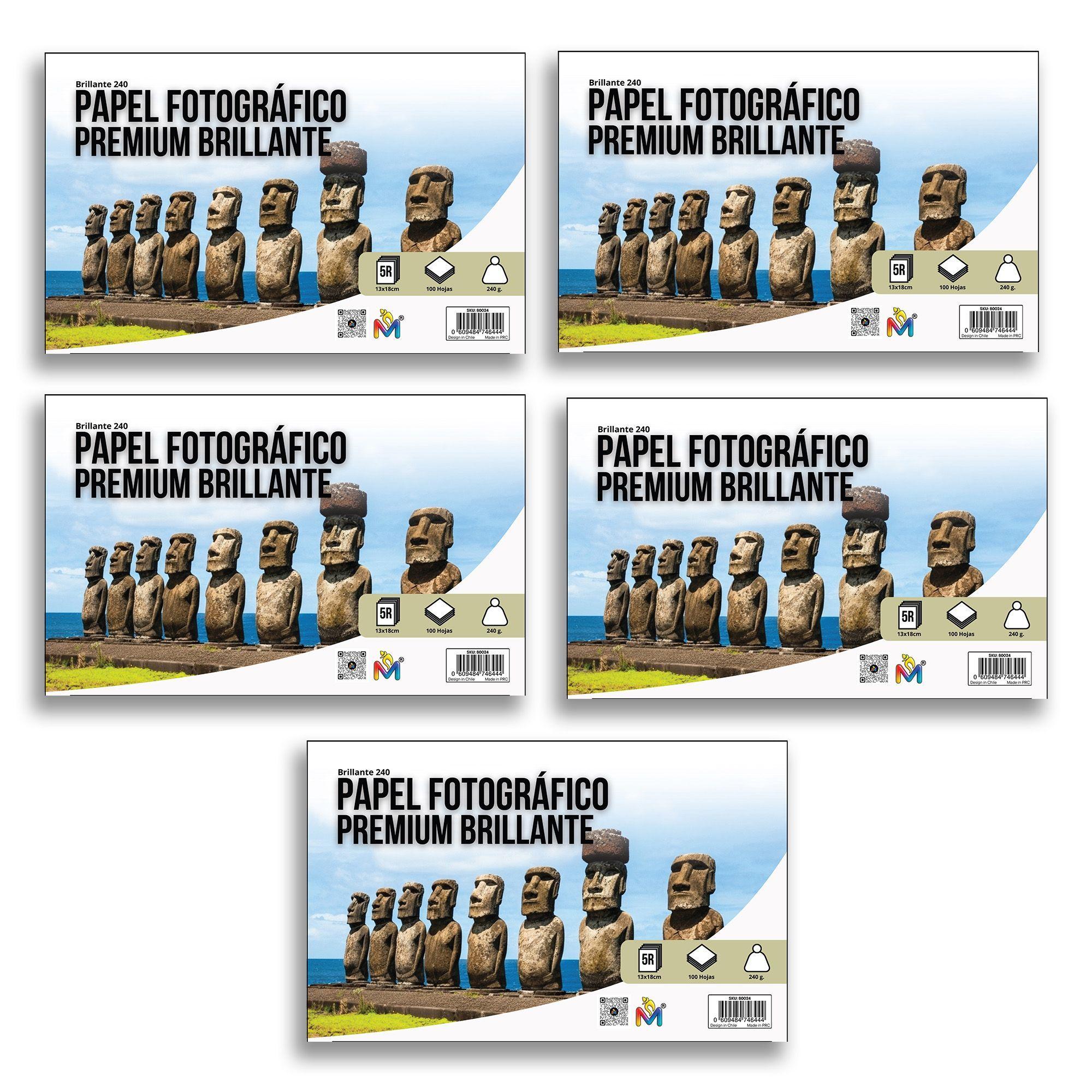 Pack 5 Papel Fotográfico 13x18 210g - 500 Hojas Profesional-4