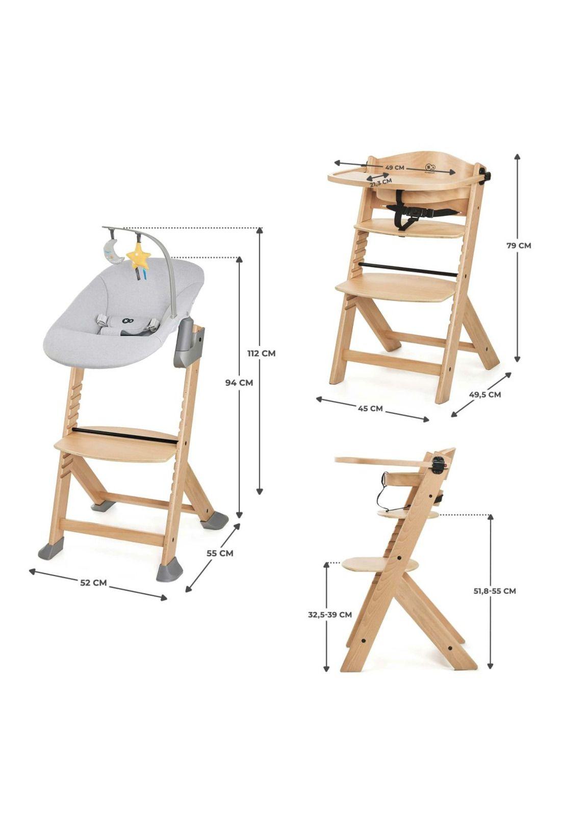 Silla de comer 4 en 1: Enock + Calmee  Gris-3