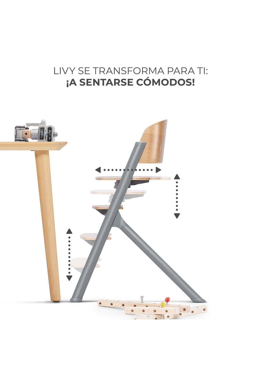 Silla de comer 4 en 1: LIVY + Calmee - Wood-4