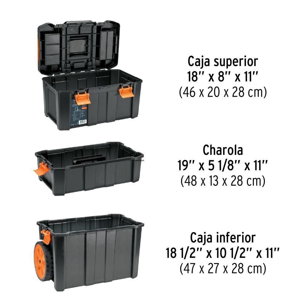 Caja Herramientas Truper 3 en 1 Con Ruedas 53 Litros Modular-3