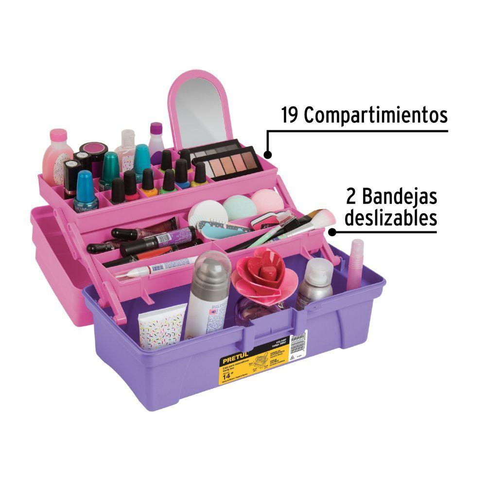 Caja Organizador Cosméticos, Maquillaje, Espejo 36 Cm-2