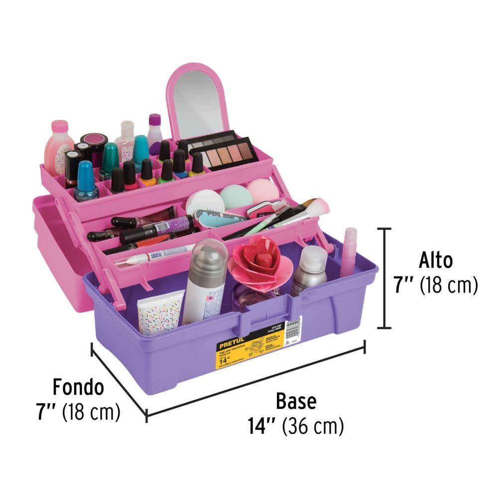 Caja Organizador Cosméticos, Maquillaje, Espejo 36 Cm-3