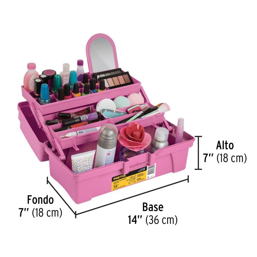 Caja Organizador Cosméticos, Maquillaje, Espejo 36 Cm-5