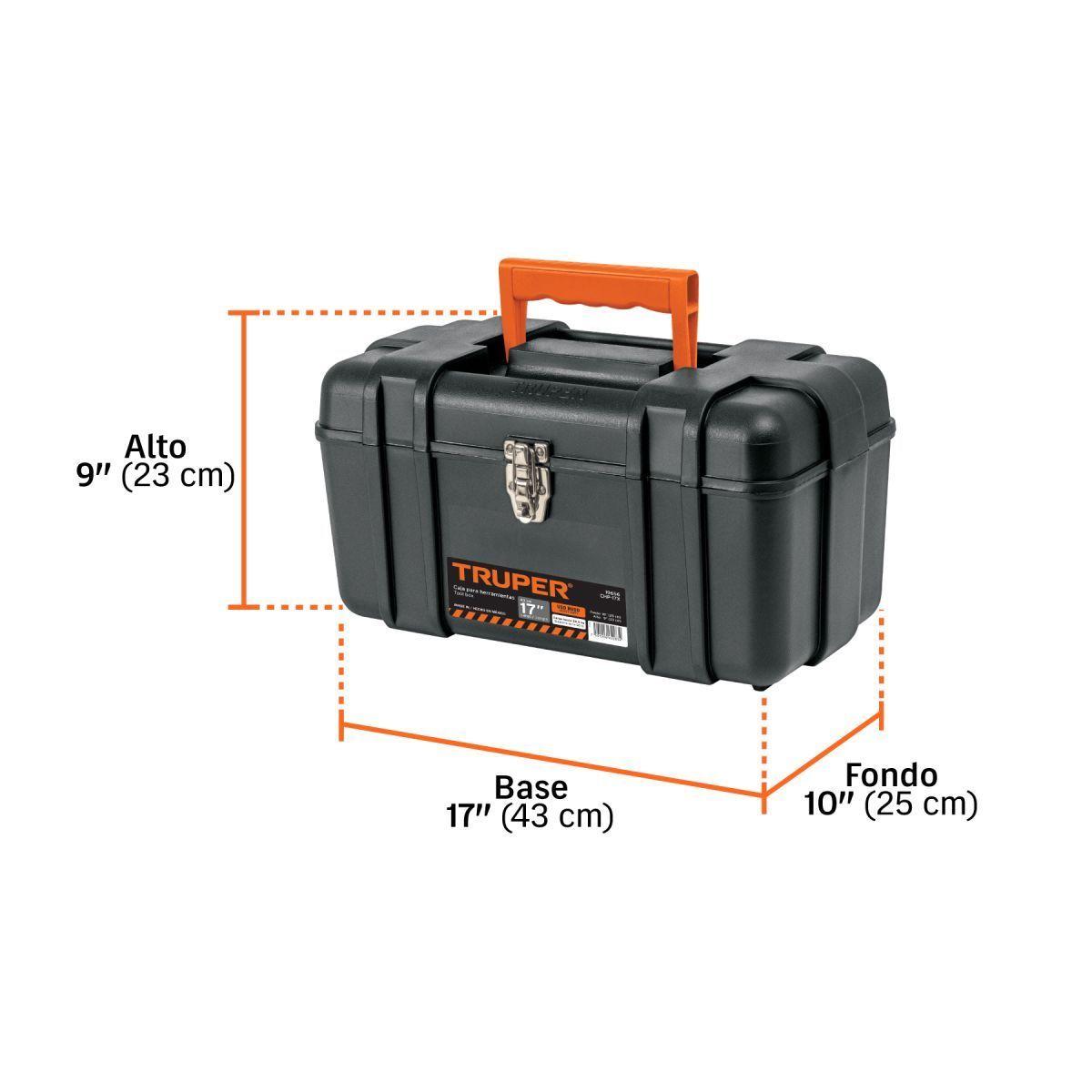 Caja Herramientas Industrial 42 cms Plastica c Broches Metalicos-1