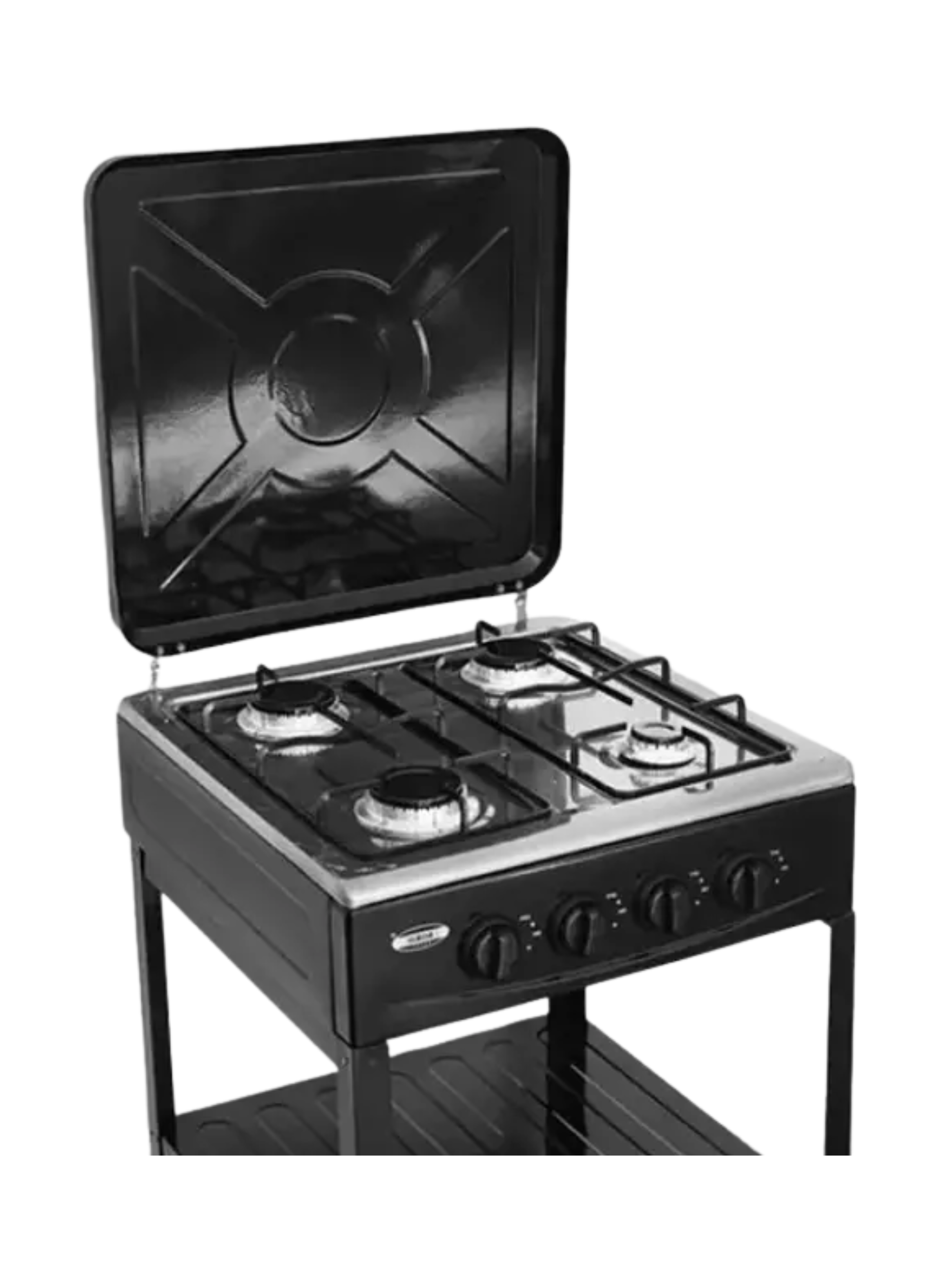 Cocina Encimera A Gas 4 Platos 4 Quemadores Con mesa y tapa deAcero-3