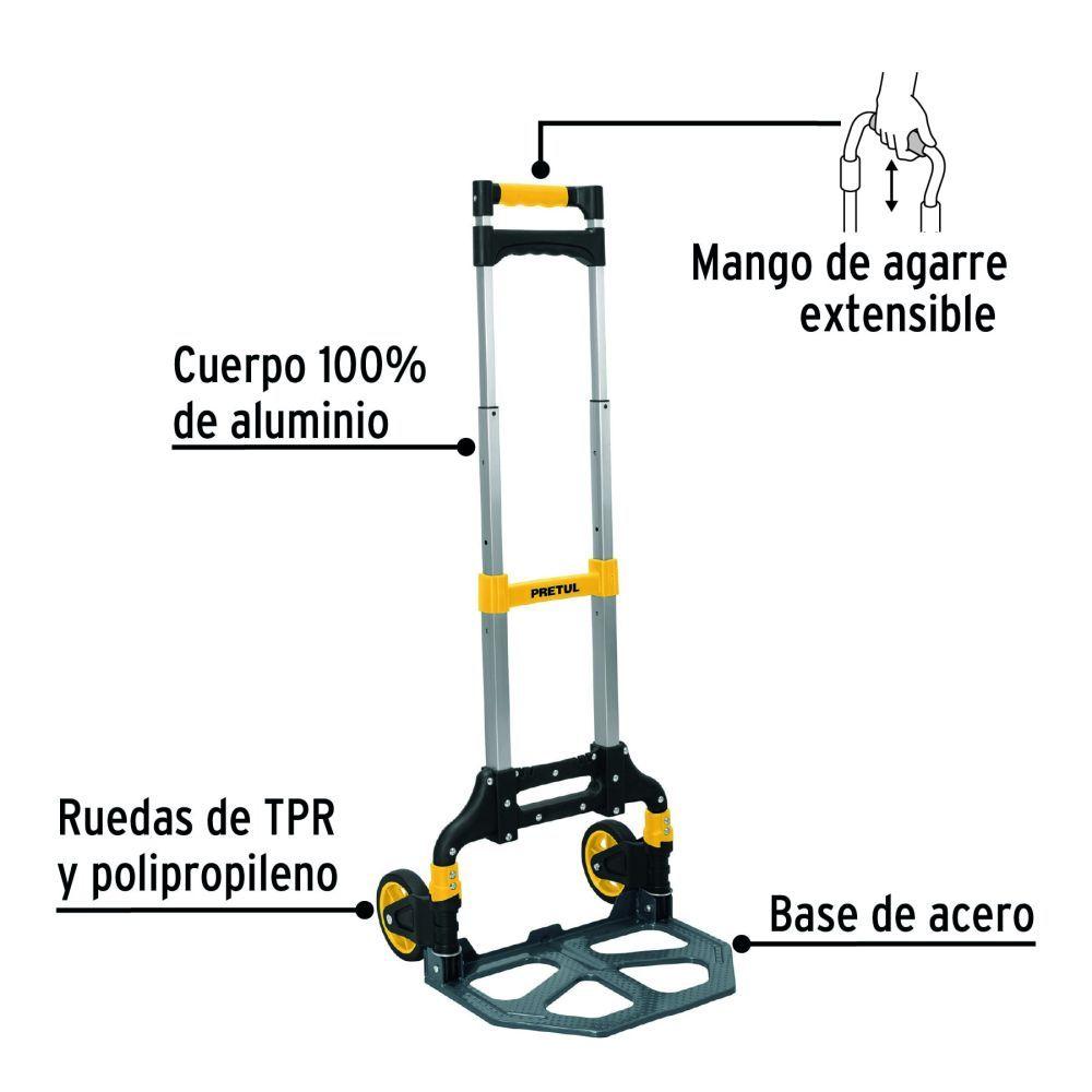 Carro De Carga Plegable Pretul Truper 100Kg Aluminio Tipo Yegua-3