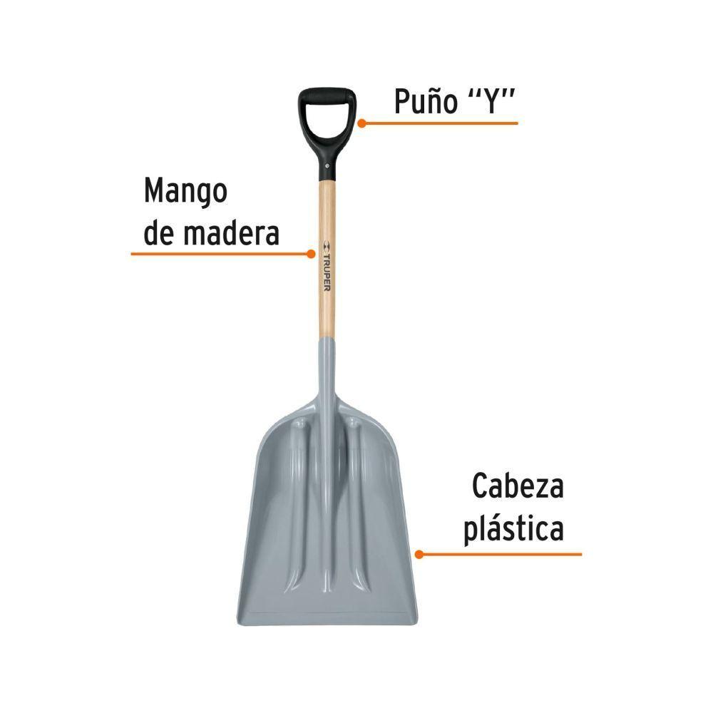 Pala con Cabeza Plástica y Mango de Madera – Puño en Y-2