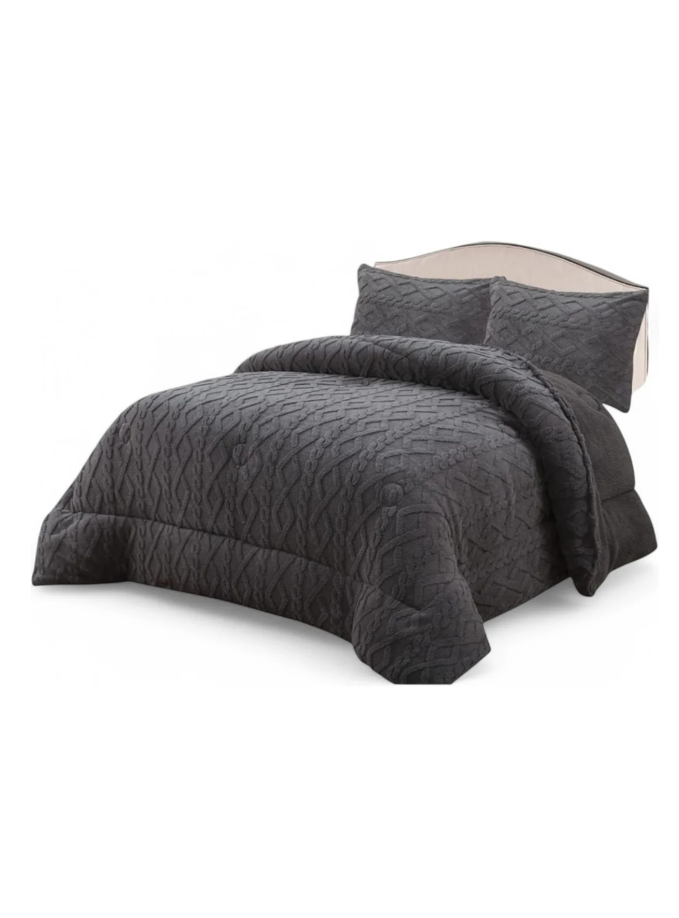 Cubrecama De Invierno Plush Con Chiporro 2p texturizado-0