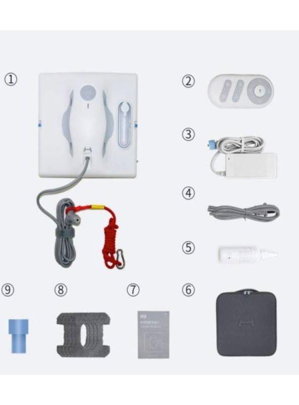 HUTT W8 Robot limpiador de ventanas con rociador de agua automático, 3800 PA de potencia de succión -1