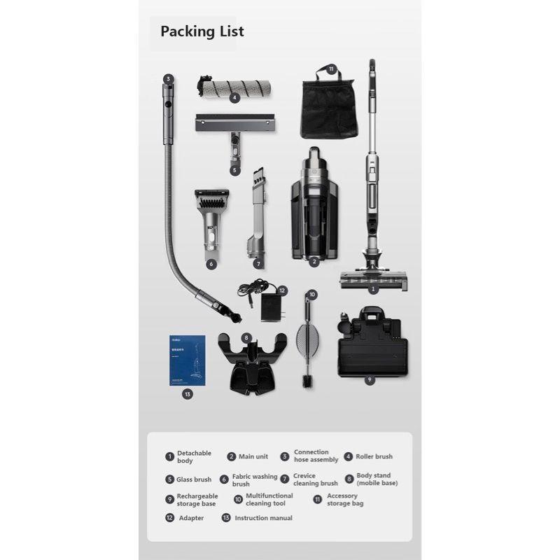 Redkey Redroad aspiradora W12 Pro 3 en 1 para el hogar, máquina de lavado, autolimpieza, sofá, residuos seco-3