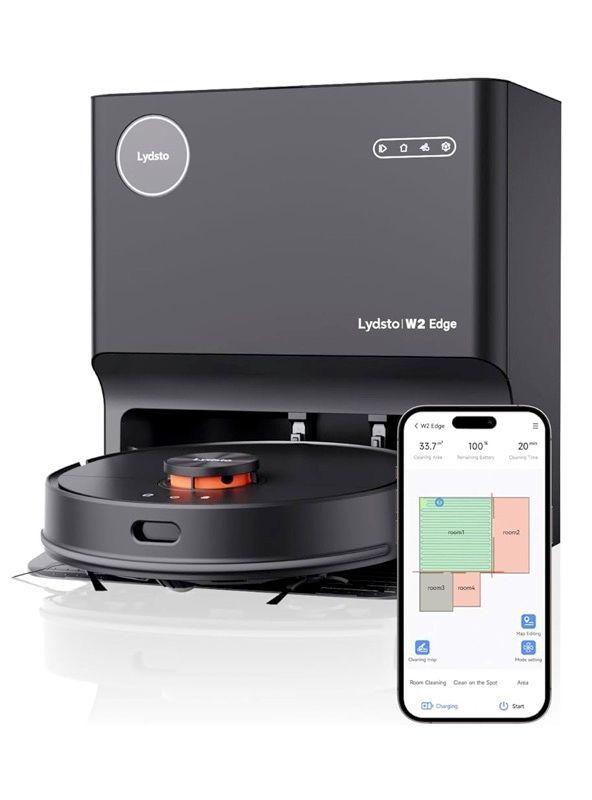 Lydsto W2 Edge Robot aspirador y trapeador combinado con fregona, 8000PA, color negro-0