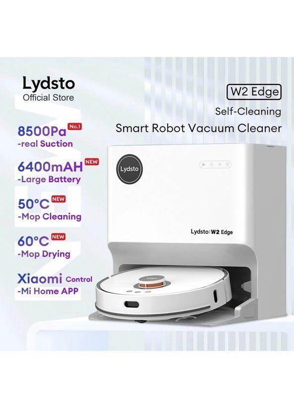 Lydsto W2 Edge Robot aspirador y trapeador combinado con fregona, 8000PA, color Blanco-1
