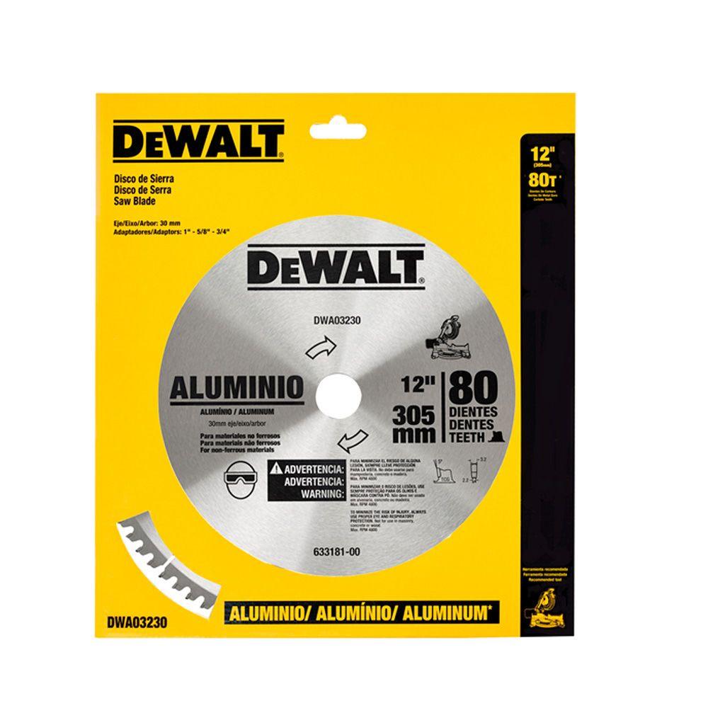 DISCO DE SIERRA INGLETEADORA DEWALT ALUMINIO 80 TPI DE 12-1