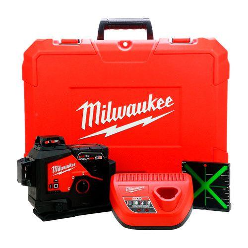 NIVEL LASER VERDE 3 LINEAS 360 M12 MILWAUKEE 3632-21-0