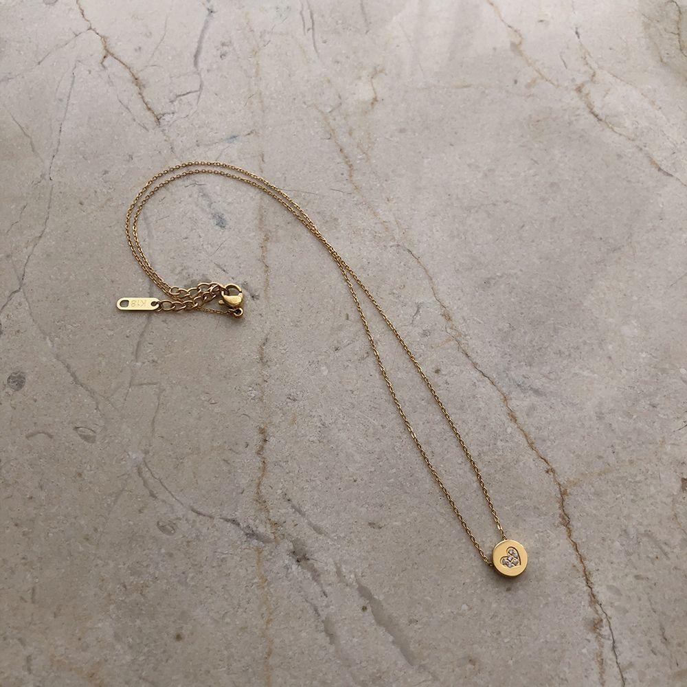 Collar Medalla Corazón Oro 18kt Bañado Diamantes Bañado LUXURYJOYAS-4
