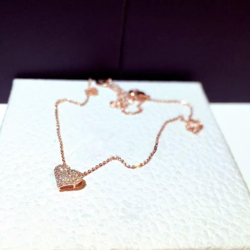 Collar Corazón Oro Rosa 18kt Con Cristales Austriaco LUXURYJOYASCL-2