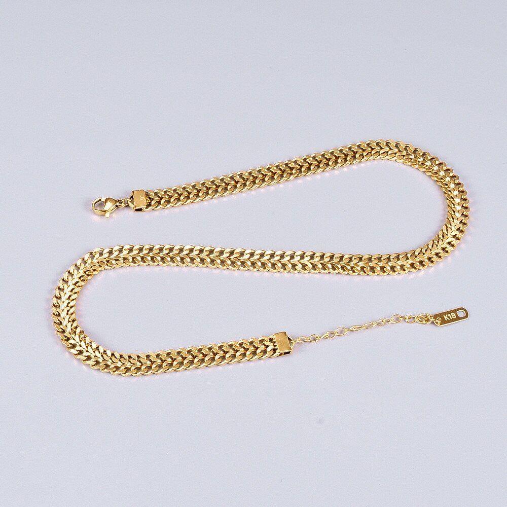 Pulsera Mujer Ajustable Tejido Grueso Oro Sello 18k Bañado-4
