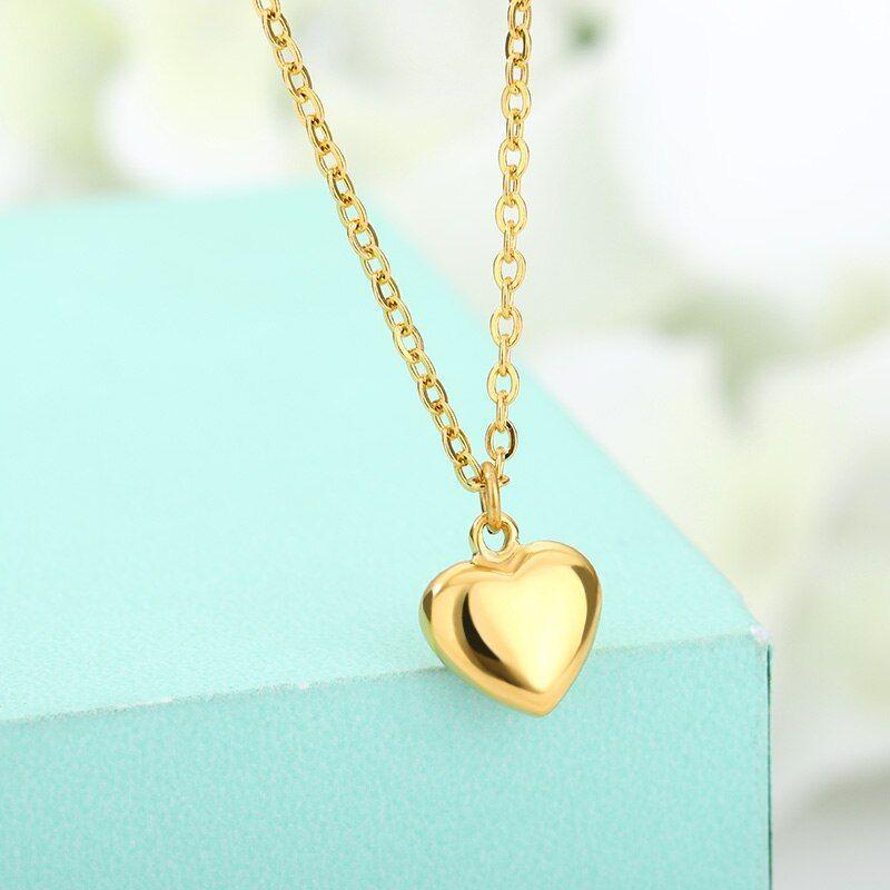 Collar Corazón Baño Oro 18kt Clásico San Valentín LUXURYJOYASCL-4