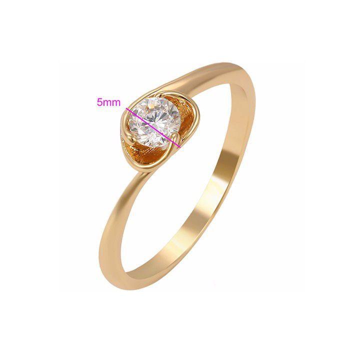 Anillo Compromiso Baño Oro 18kt Circón Cúbico-3