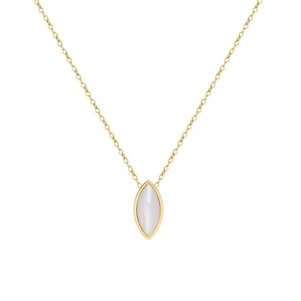 Collar Espiga Nacar Oro 18kt Bañado Mujer Exclusivo-5