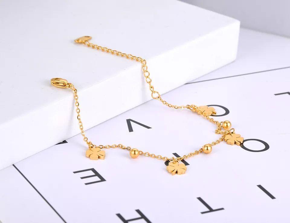 Pulsera Trébol De La Suerte Oro 18kt-2