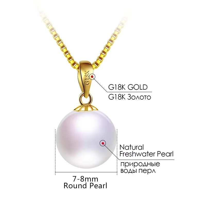 Collar De Perlas De Río De Agua Dulce Oro 18kt 9-10mm Blanco-2