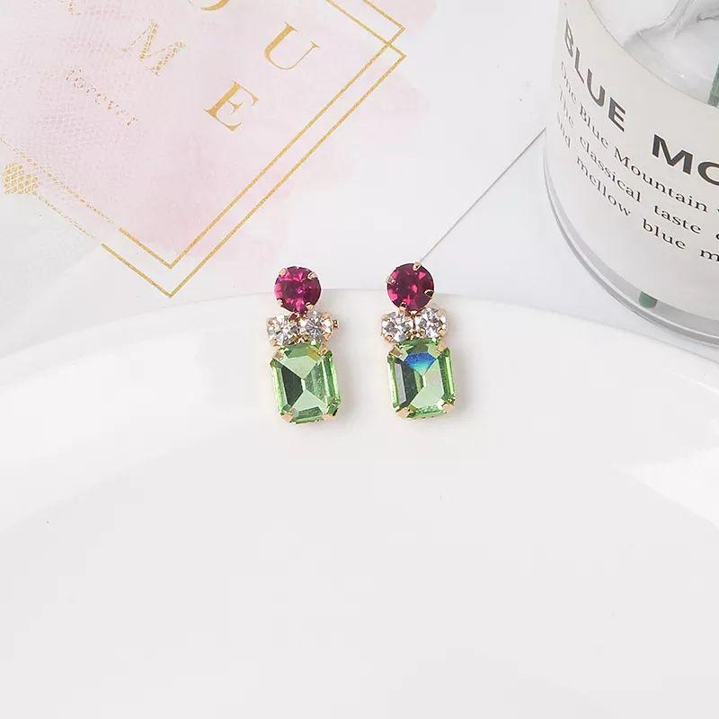 Aros Cristal Geométricos Fiesta Exclusivo Mujer LUXURYJOYASCL-2