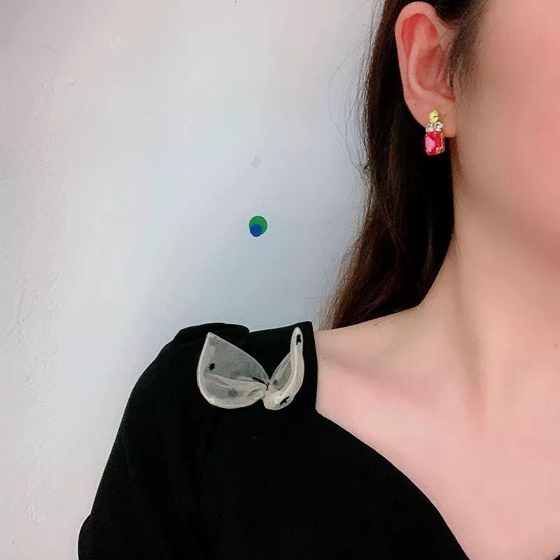 Aros Cristal Geométricos Fiesta Exclusivo Mujer LUXURYJOYASCL-3
