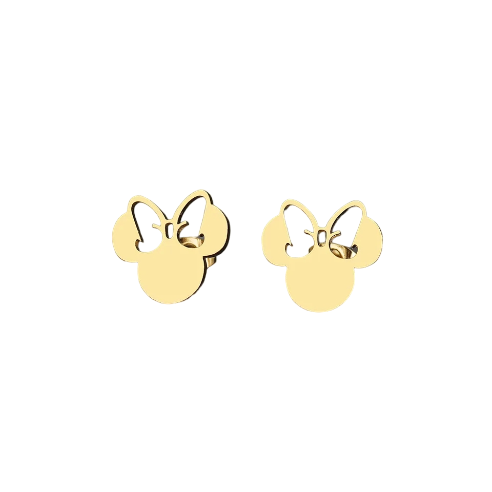 Aros Minnie Mouse Oro 18kt Bañado - Niña Mujer LUXURYJOYASCL-2