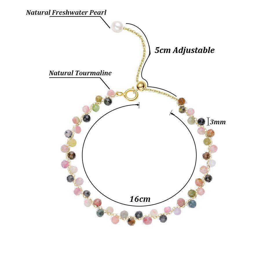 Pulsera Fina Turmalina Colores Oro 18k Luxury-2