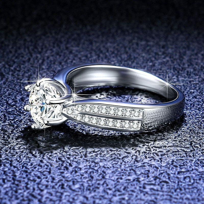 Anillo De Moissanita De 05kt Certificado De Autenti Exclusivo-2