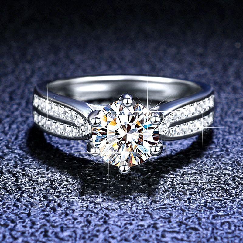 Anillo De Moissanita De 05kt Certificado De Autenti Exclusivo-3