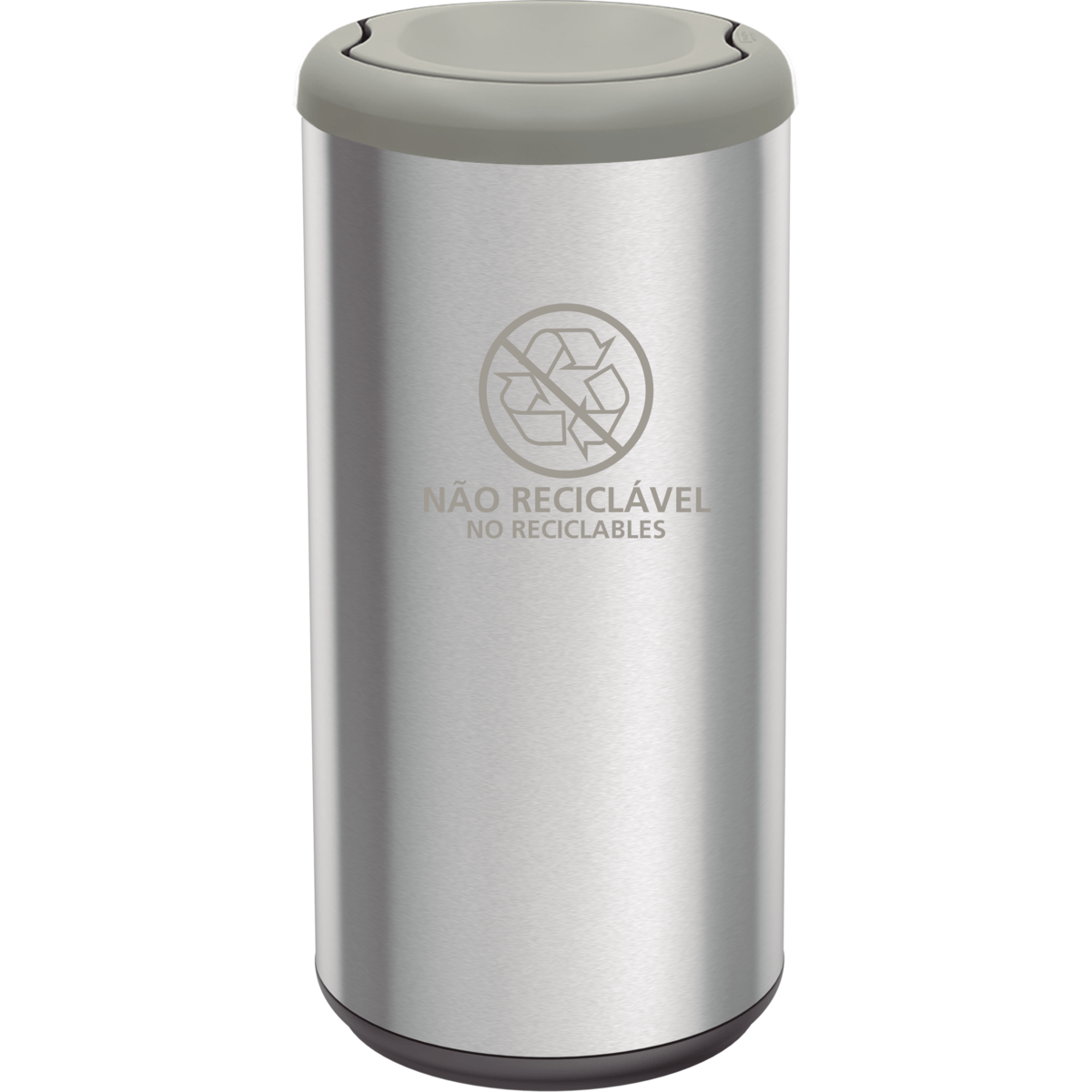 Basurero De Acero Inoxidable 40 L. De Capacidad, Aro Gris-0