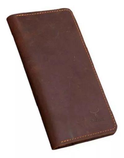 Billetera cuero genuino+funda+caja-0