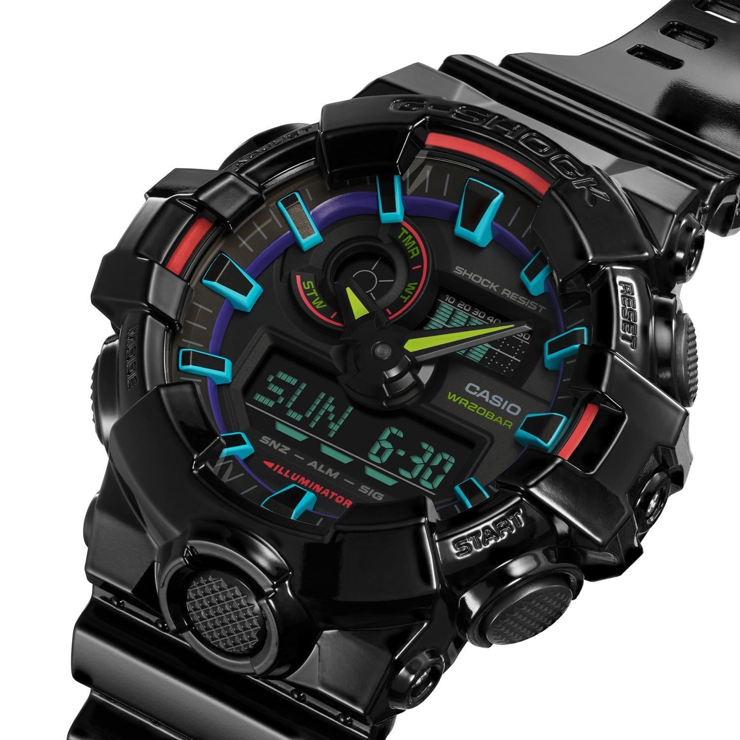 Reloj G-SHOCK GA-700RGB-1ADR Resina Hombre Negro-2