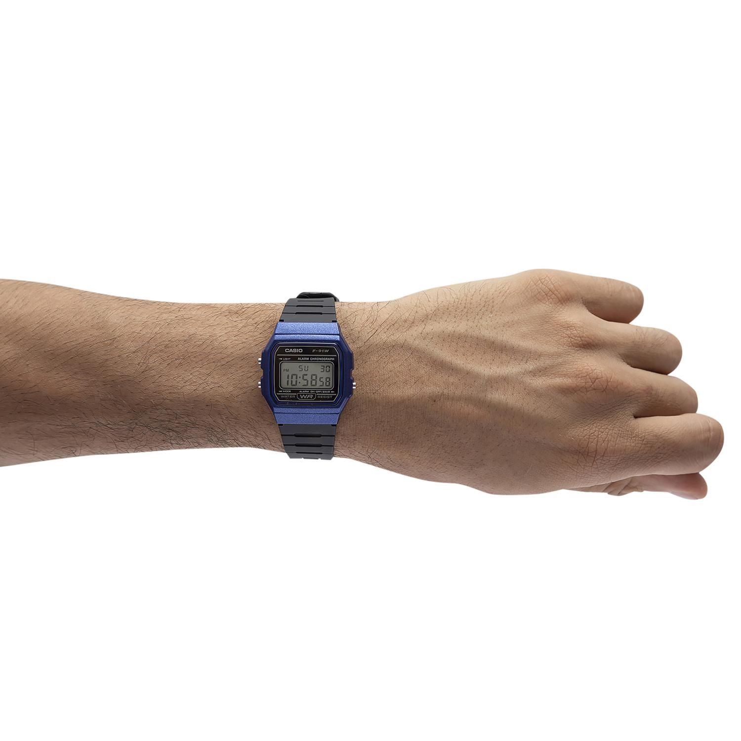 Reloj CASIO F-91WM-2ADF Resina Juvenil Azul-3