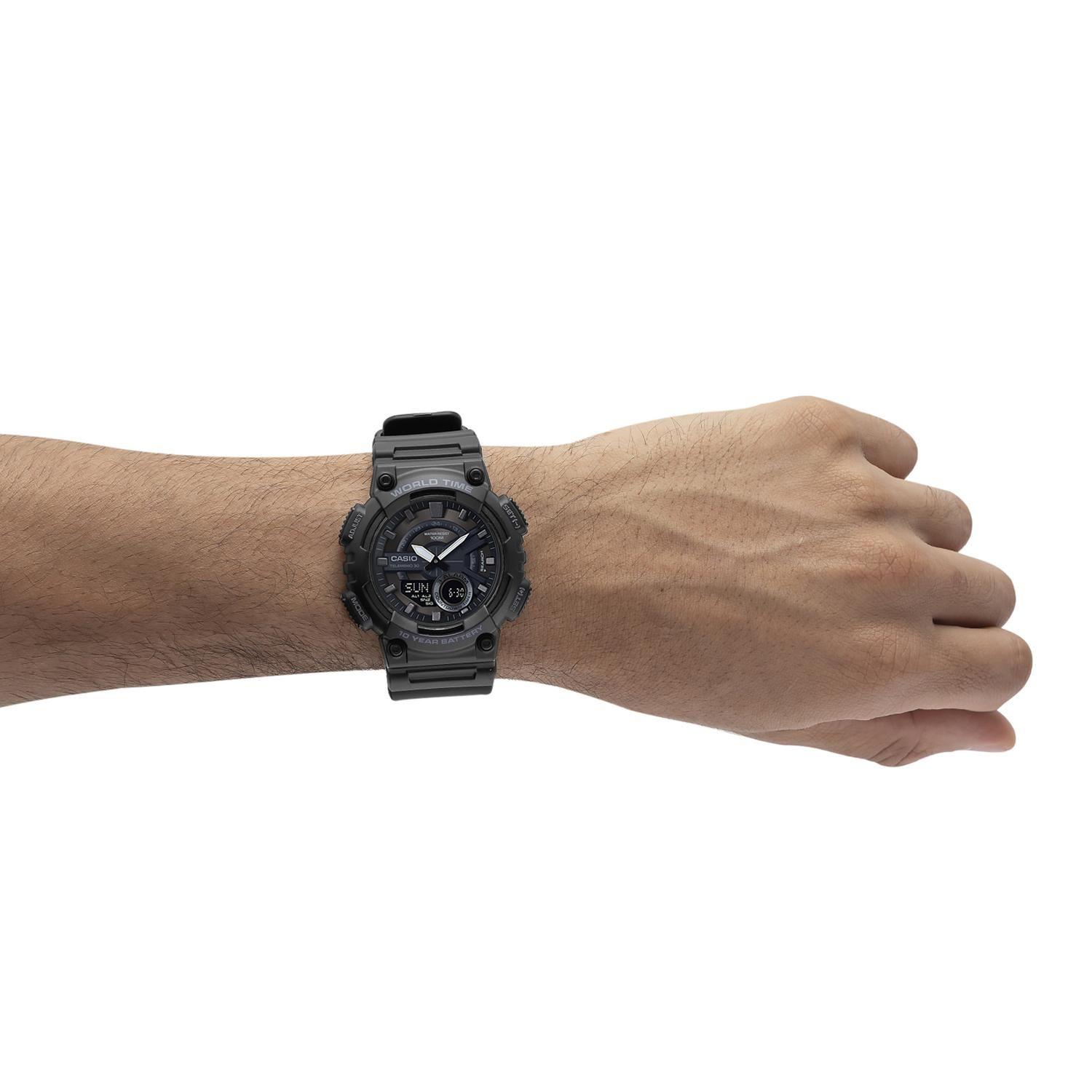 Reloj CASIO AEQ-110W-1BVDF Resina Juvenil Negro-3