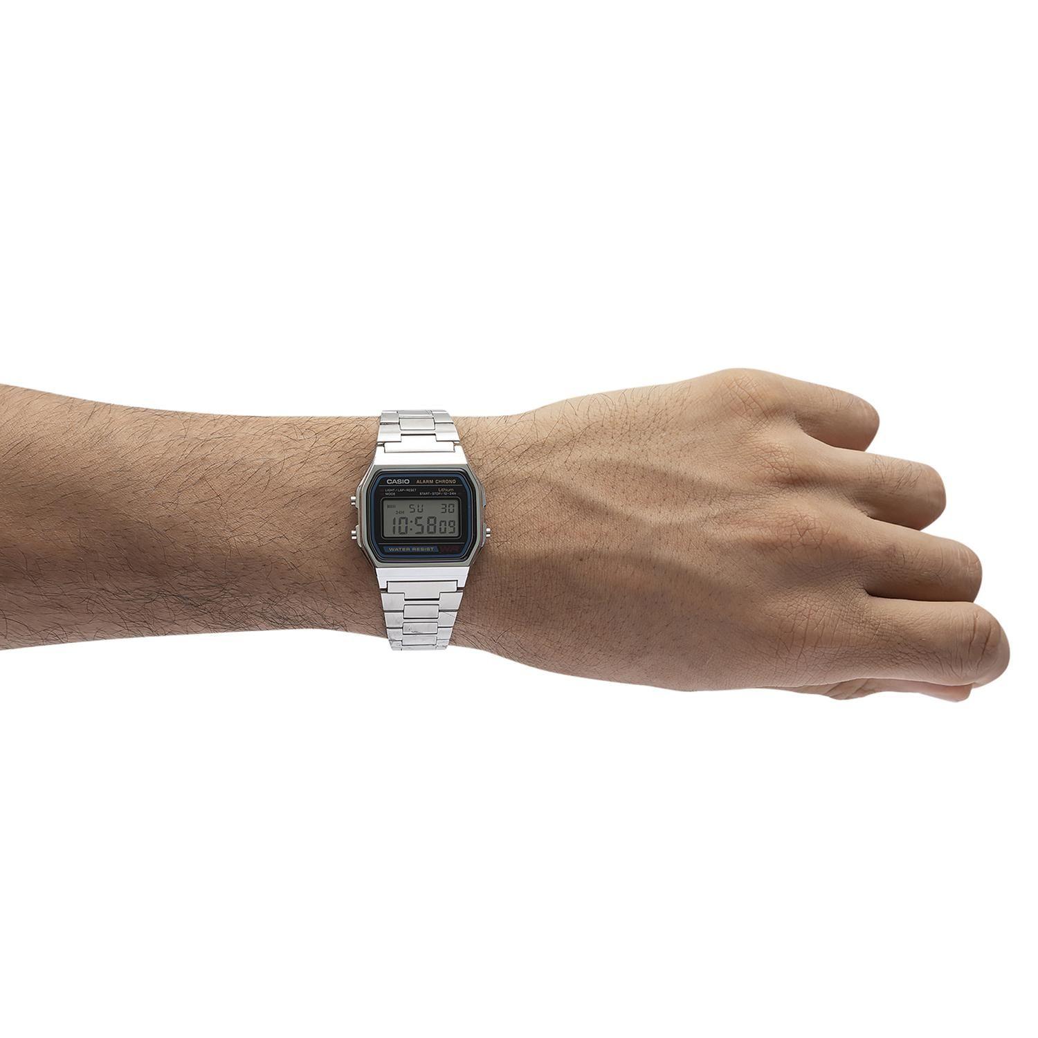 Reloj CASIO A158WA-1DF Resina/Cromado Unisex Plateado-3