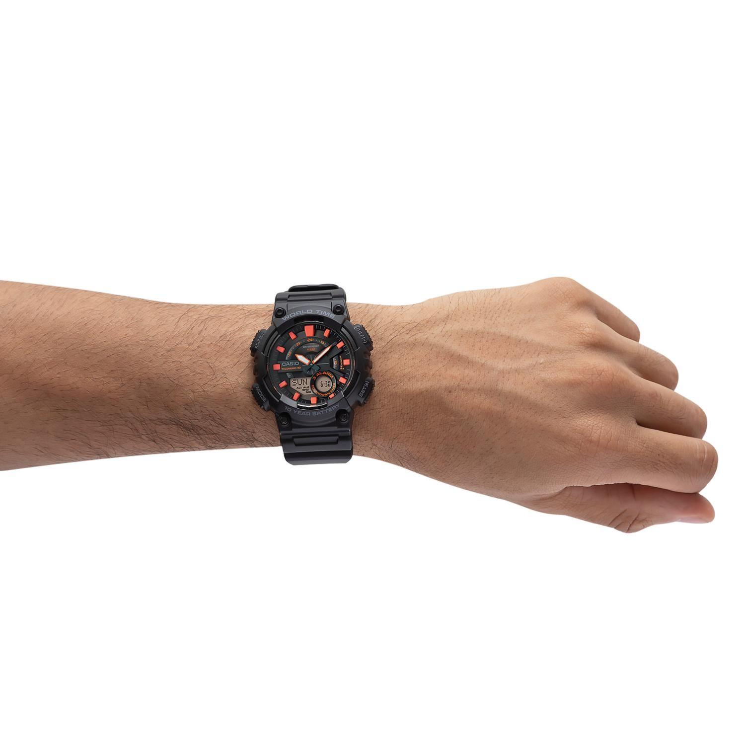 Reloj CASIO AEQ-110W-1A2VDF Resina Juvenil Negro-3