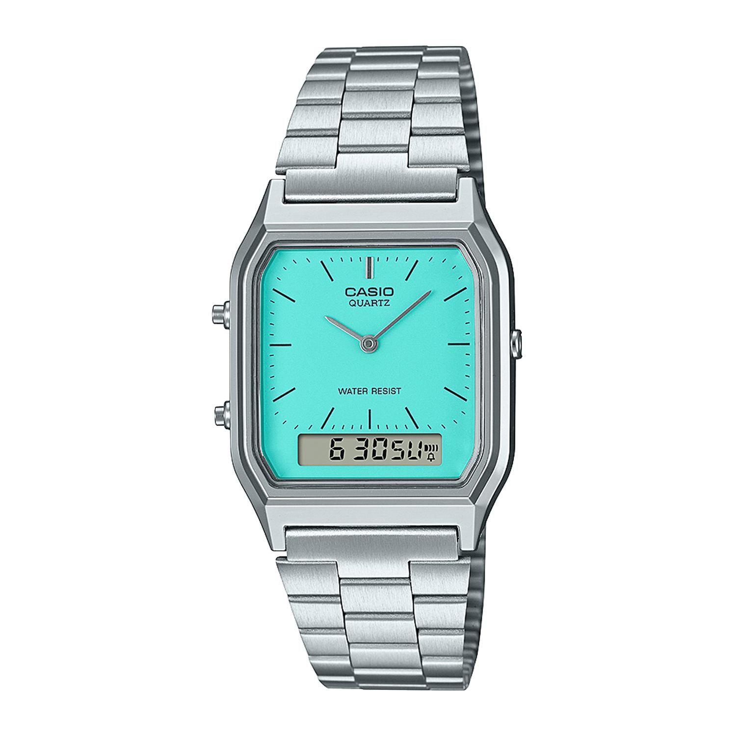 Reloj CASIO AQ-230A-2A2MQYDF Resina/Cromado Juvenil Plateado-0