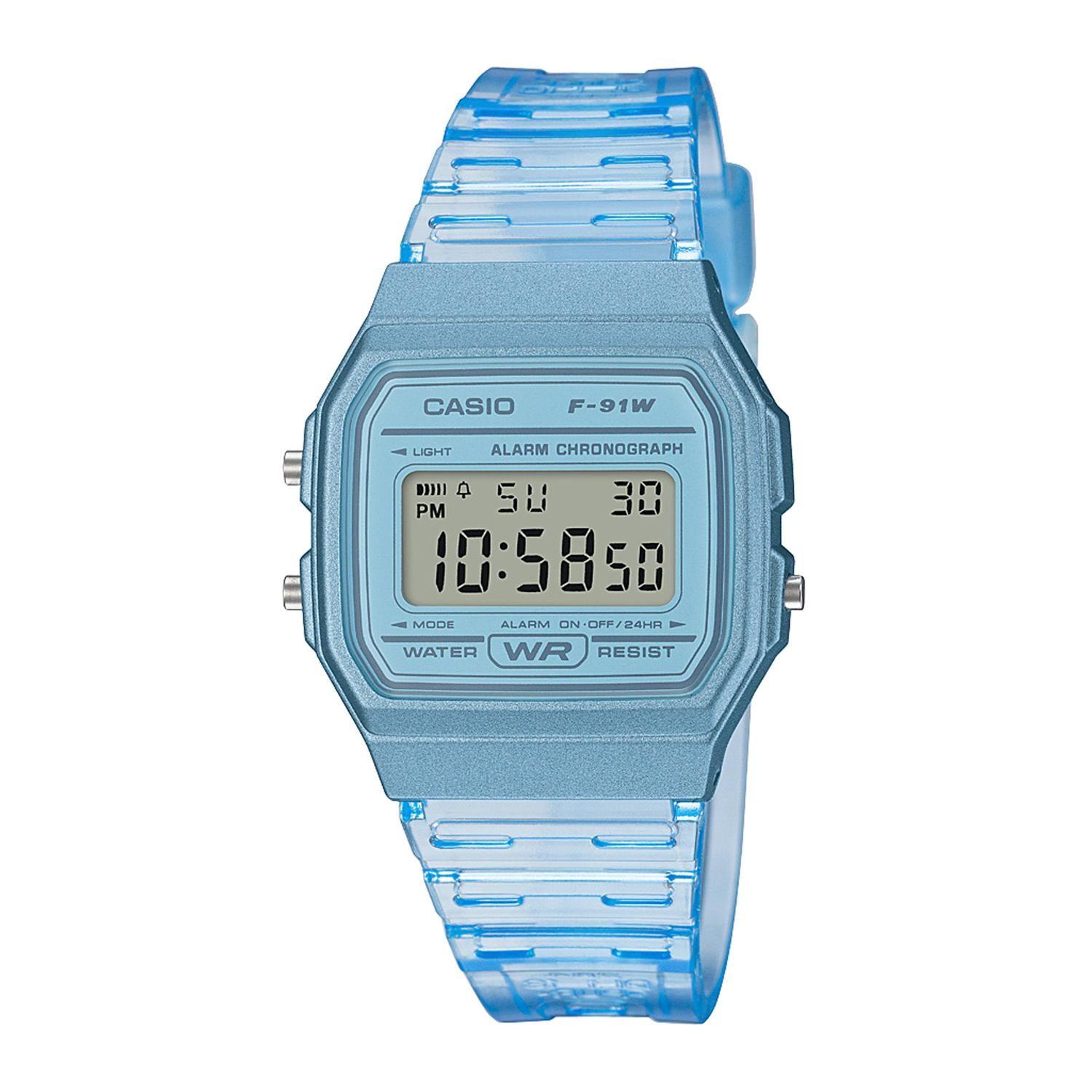 Reloj CASIO F-91WS-2DF Resina Juvenil Celeste-0