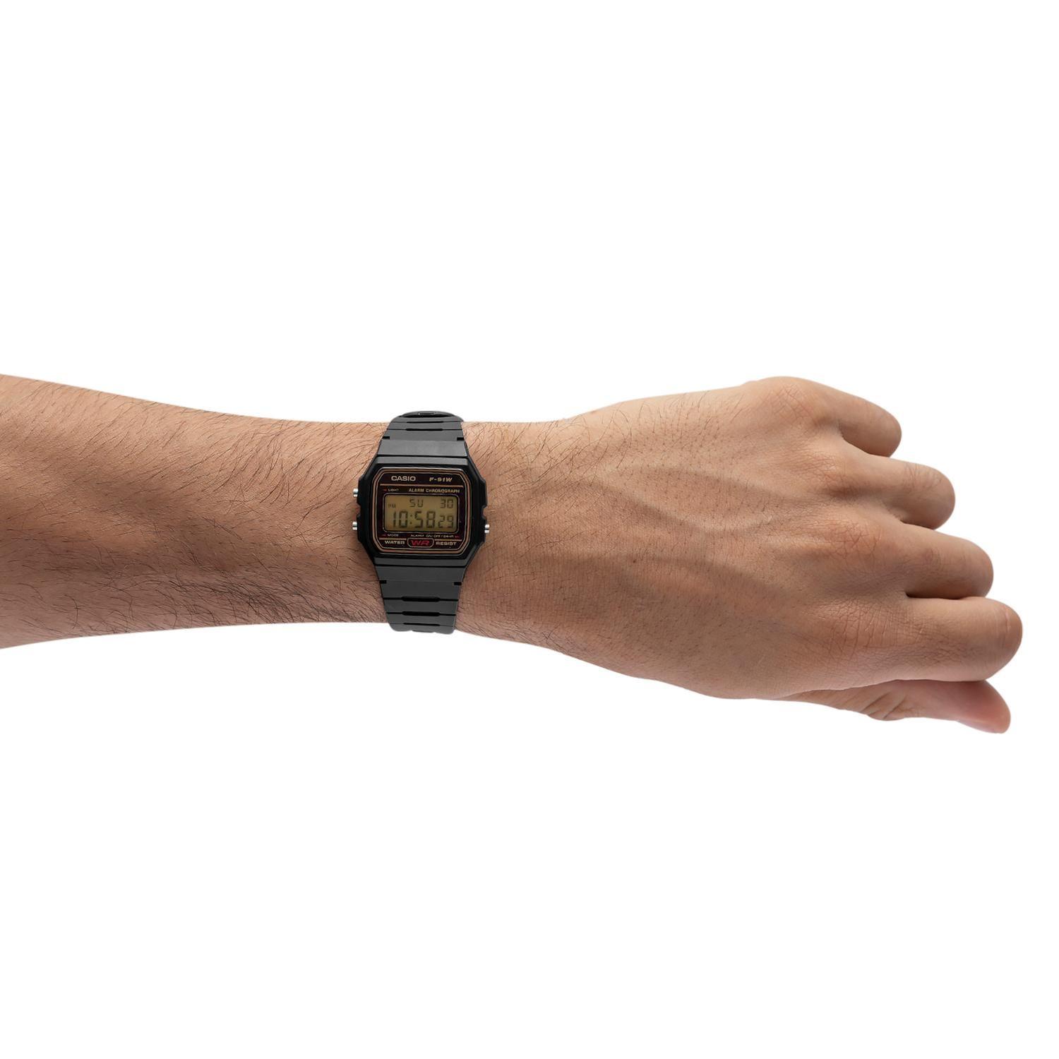 Reloj CASIO F-91WG-9QDF Resina Juvenil Negro-3