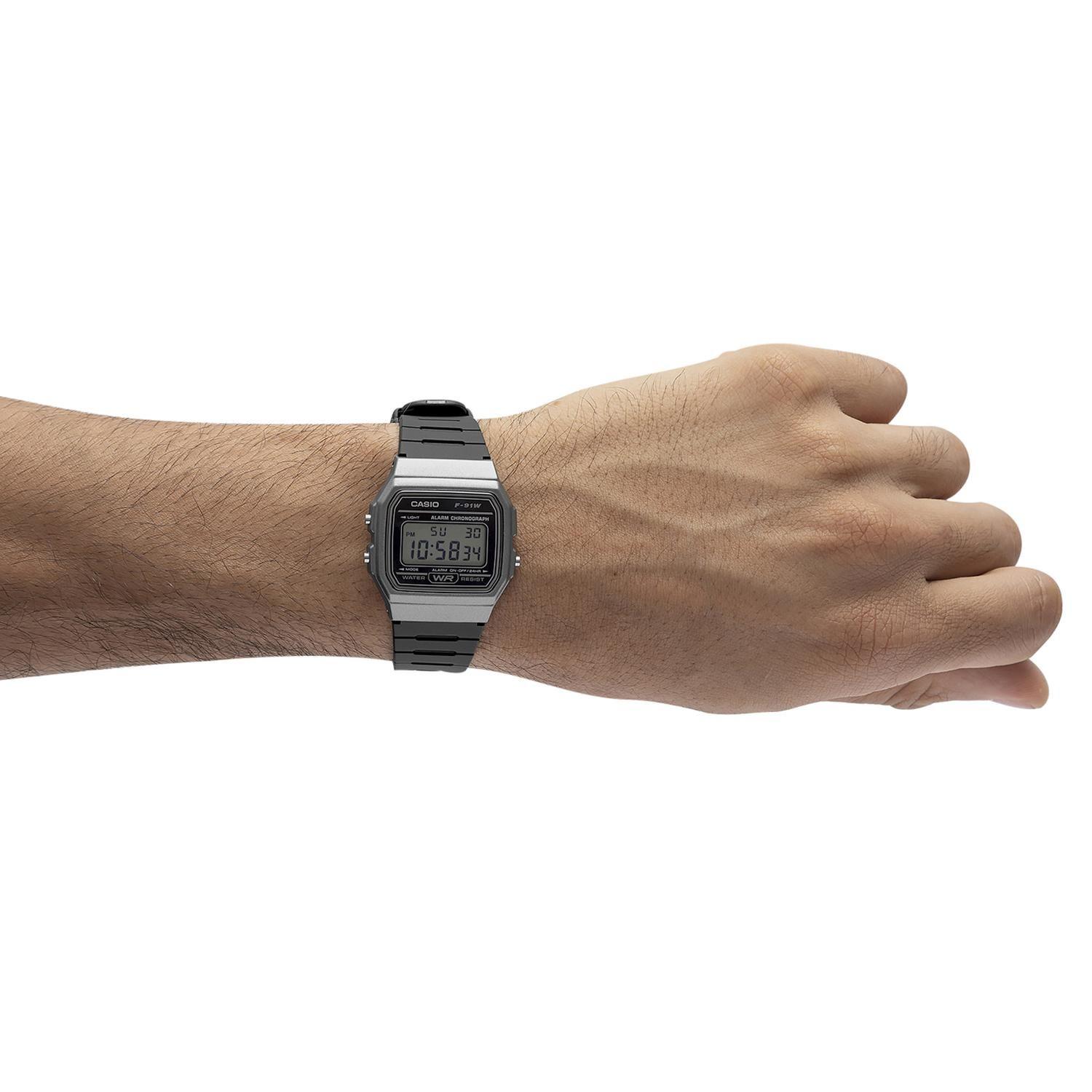 Reloj CASIO F-91WM-1BDF Resina Juvenil Gris-3